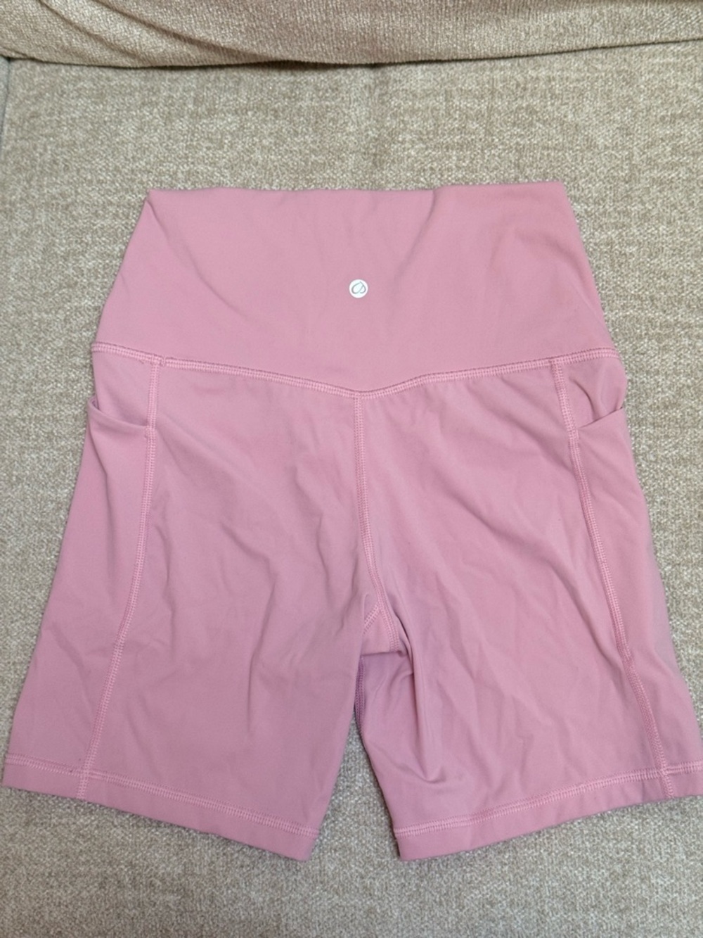 CRZ Yoga Pink Biker Shorts XS High Waisted Pocket Athletic - Picture 2 of 7